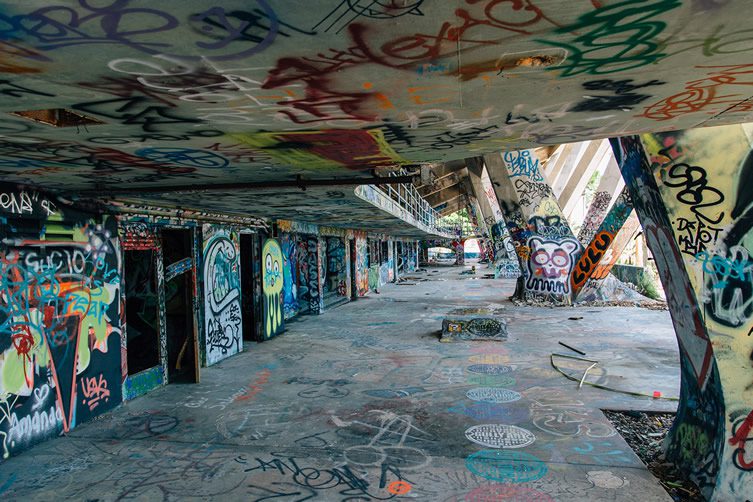 Restore Miami Marine Stadium - STREET ART AT MIAMI MARINE STADIUM After its  closing in 1992, the Marine Stadium became a very popular place for  graffiti. In fact, street artists, through their