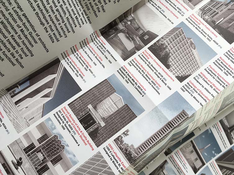 Modernist Detroit Map, Detroit's Modernist Architecture Mapped by Blue Crow Media