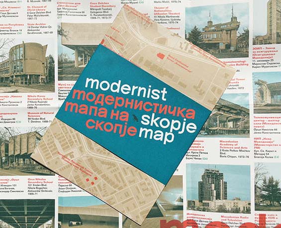 Modernist Skopje Map, Skopje Architecture Map by Blue Crow Media