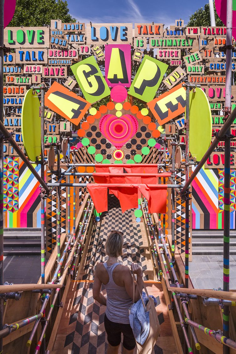 Morag Myerscough and Luke Morgan — Swing It! and Temple of Agape Installations