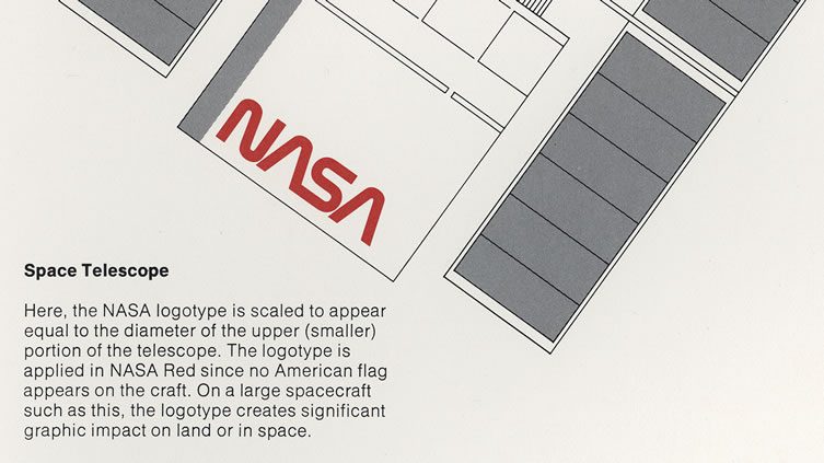 Detail of the logo applied to the Space Telescope