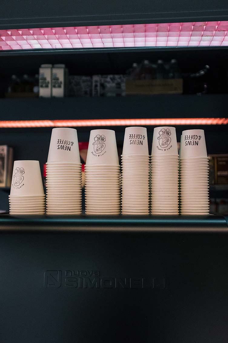 Barcelona Newsstand with Independent Magazines and Third Wave Coffee