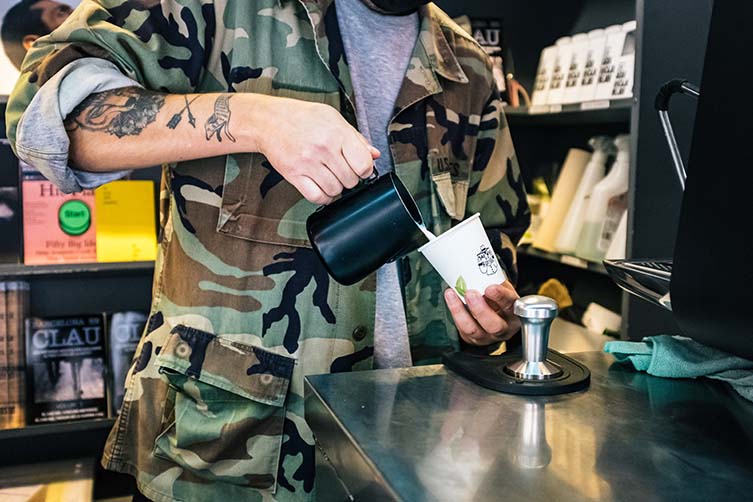 Barcelona Newsstand with Independent Magazines and Third Wave Coffee