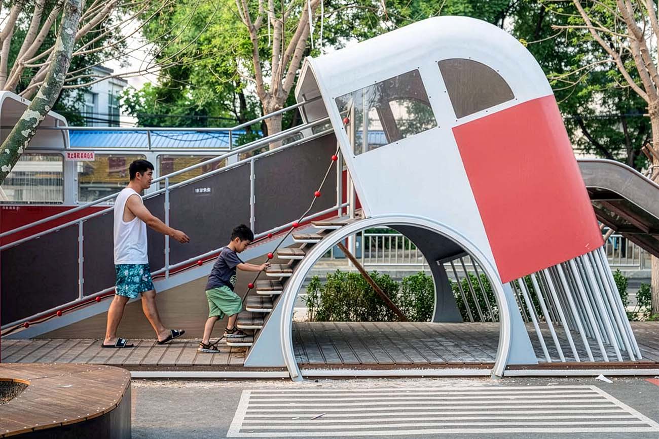 Old Beijing Bus Children's Park in Changping, Beijing by XISUI Design