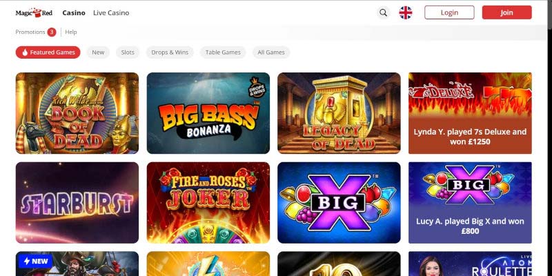 4. Magic Red - Best Real Money UK Online Casino for Fast Withdrawals