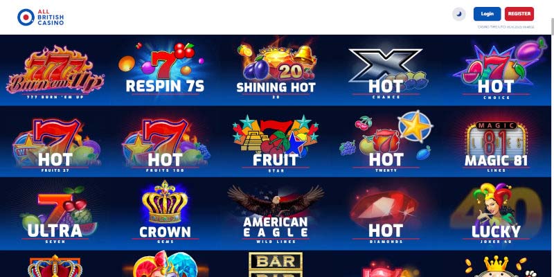 6. All British Casino - Best Online Real Money Casino UK for Slots Games