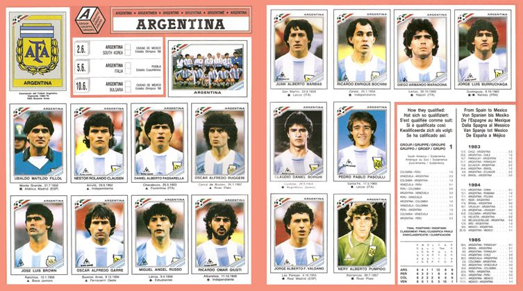 World Cup Winners in Panini Stickers