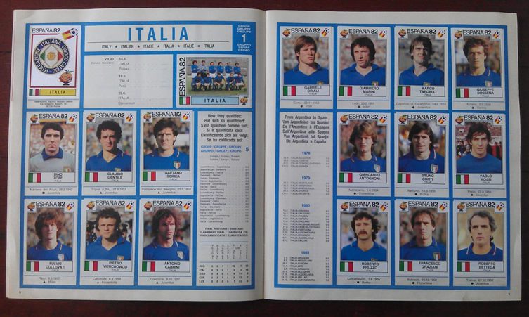 World Cup Winners in Panini Stickers