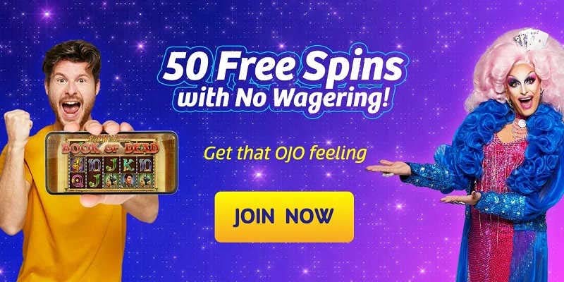 PlayOJO Welcome Bonus with Zero Wagering Requirements: 50 Bonus Spins