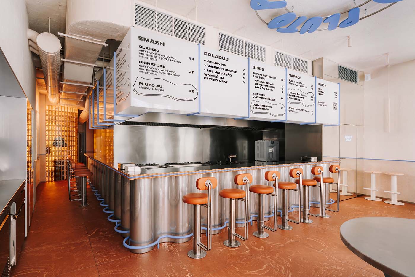 PLUTO Wrocław Smash Burger Restaurant Designed by Znamy Się