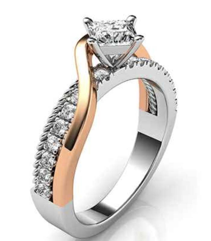 Contemporary Princess diamonds engagement rings