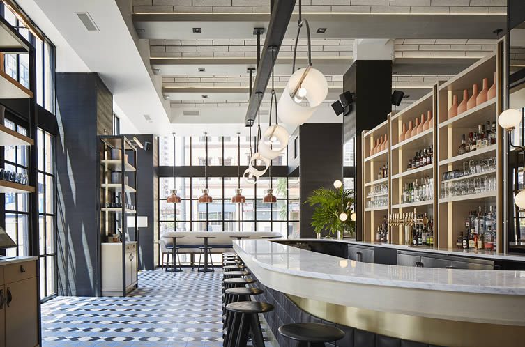 Proxi Chicago West Loop, Restaurant Row, by Andrew Zimmerman and Emmanuel Nony