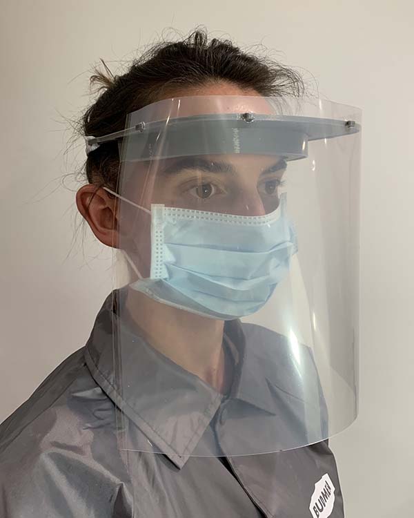 Isaac Budmen and Stephanie Keefe, who produce custom 3D printers in their Upstate New York home as Budmen Industries, have conceived an open-source face shield design that can be downloaded and 3D-printed for the fight against COVID-19