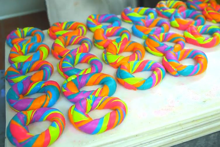 Making Rainbow Bagels