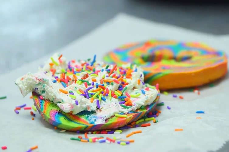 Make Rainbow Bagels