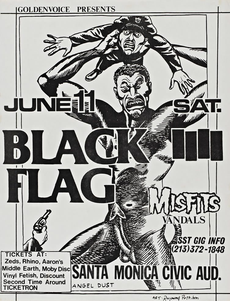 Concert flyer, Artwork by Raymond Pettibon