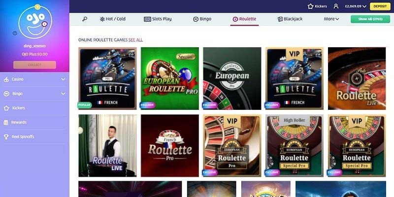 1. PlayOJO - Best UK Roulette Site Overall