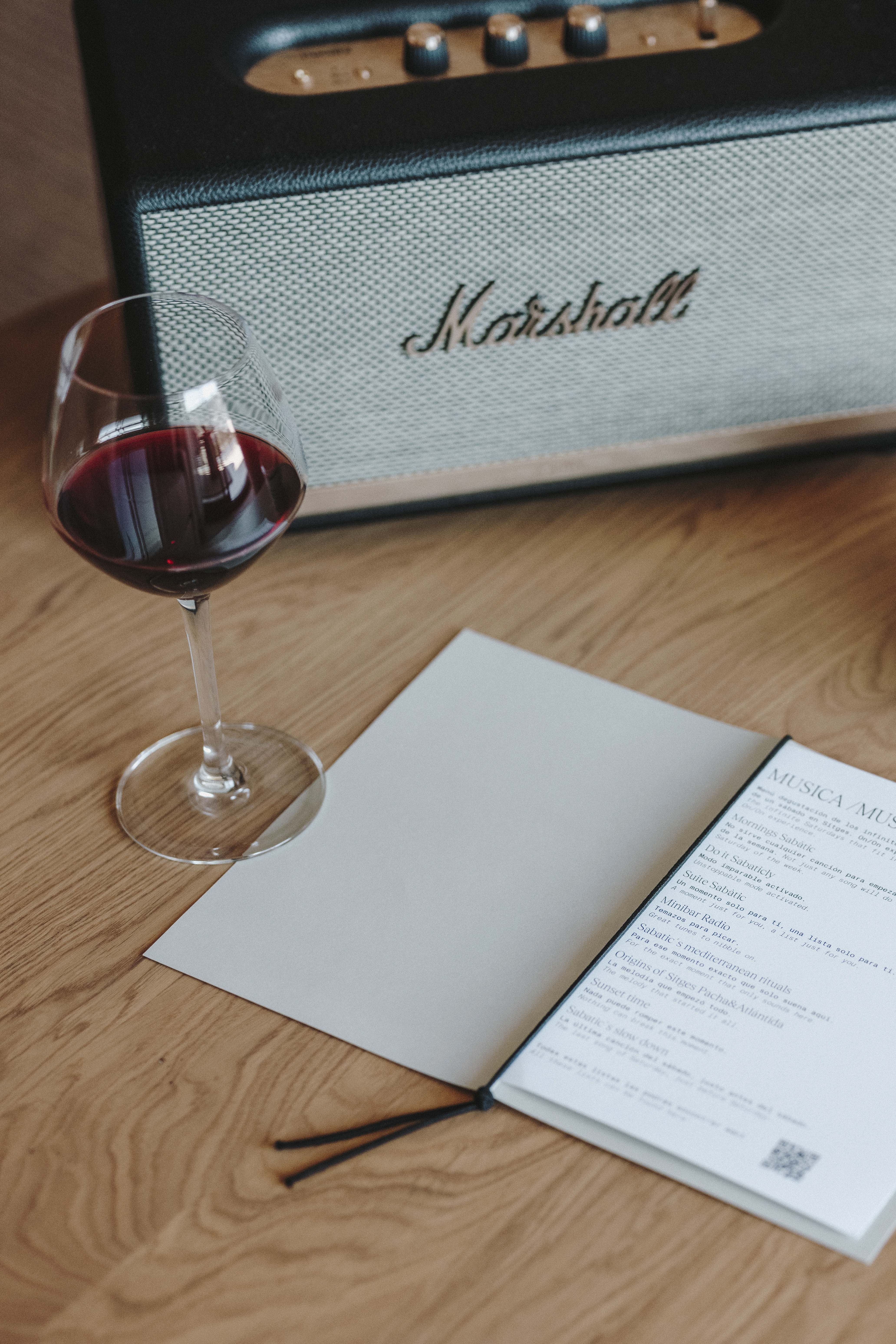 A Marshall speaker and music menu with curated playlists keep the good times rolling