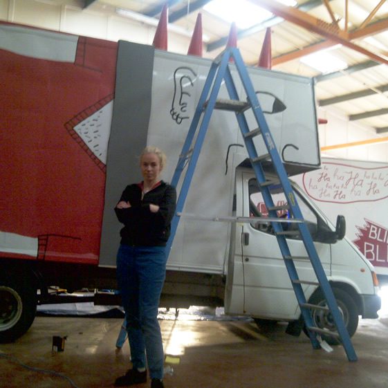 Sandrine Boulet's Red Stripe Van