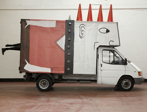 Sandrine Boulet's Red Stripe Van