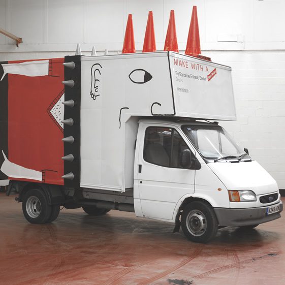 Sandrine Boulet’s Red Stripe Van