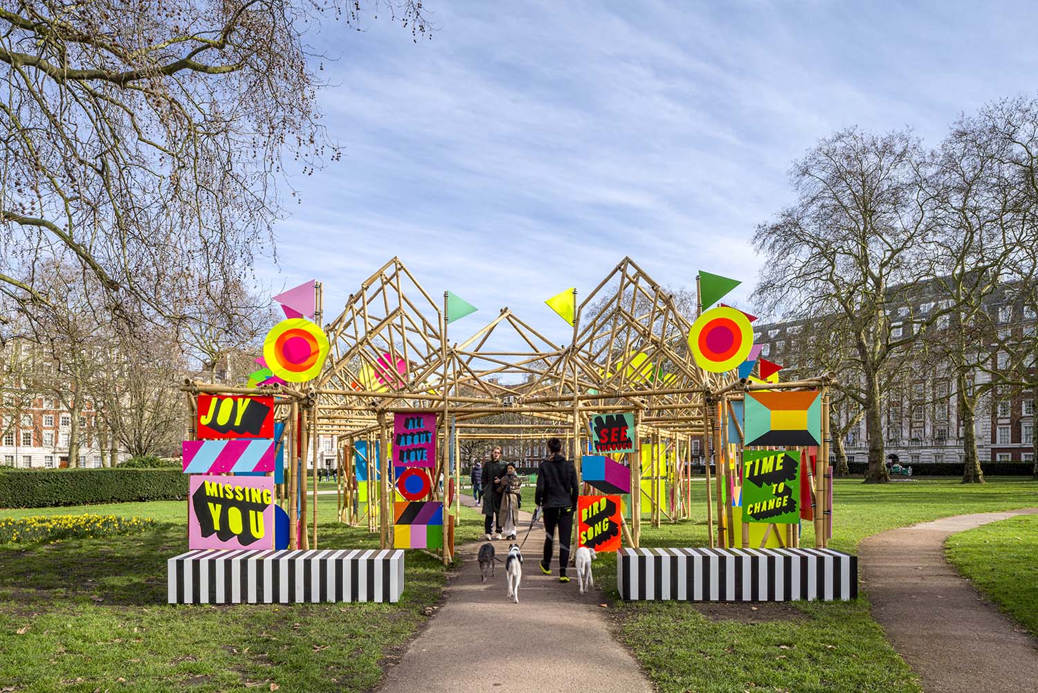 Morag Myerscough, See Through Installation, Grosvenor Square London