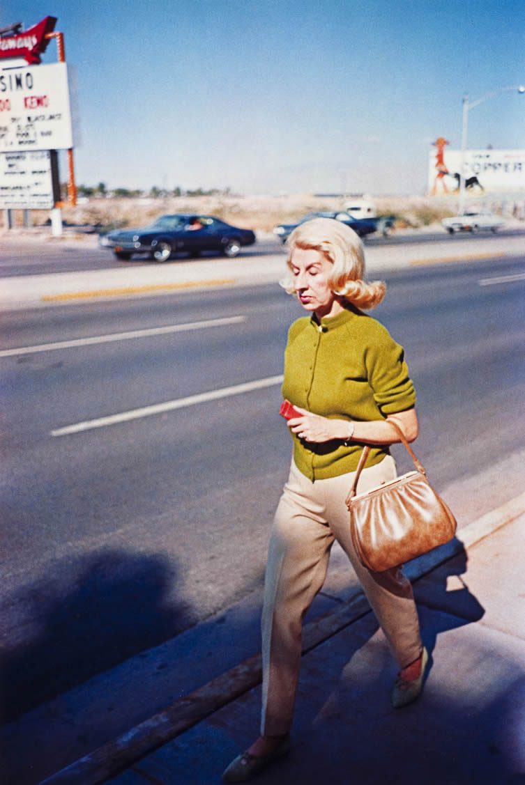 William Eggleston, Las Vegas (woman walking on sidewalk), 1965-68