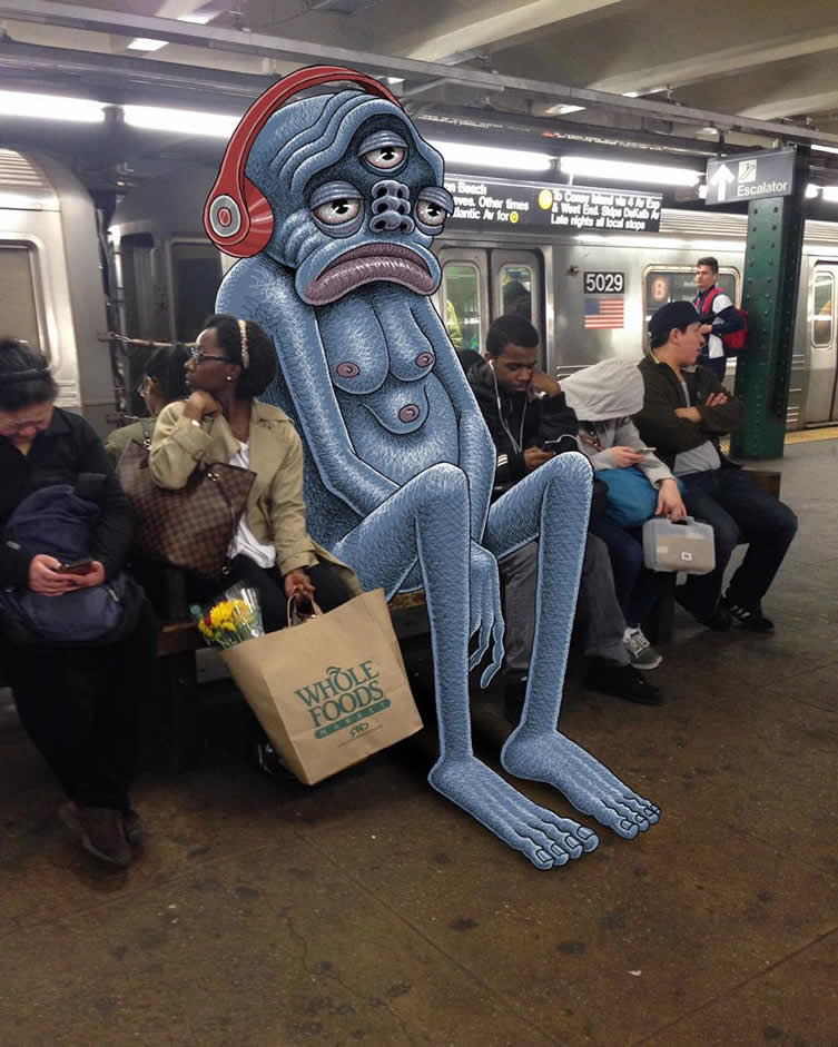 Subway Doodle, Ben Rubin Instagram Illustrations