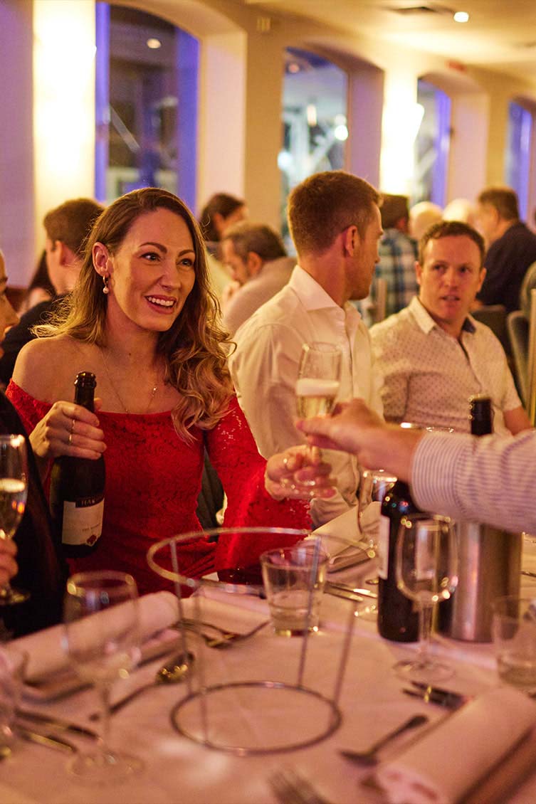 People dining on a dinner cruise in Sydney