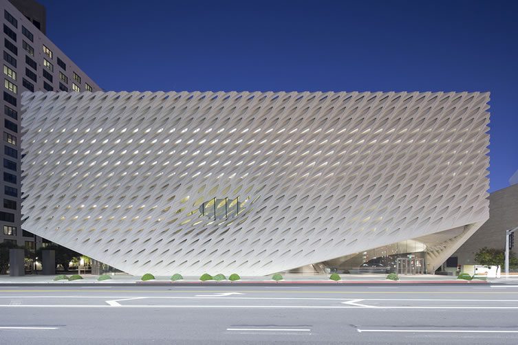 The Broad museum, on Grand Avenue in downtown Los Angeles