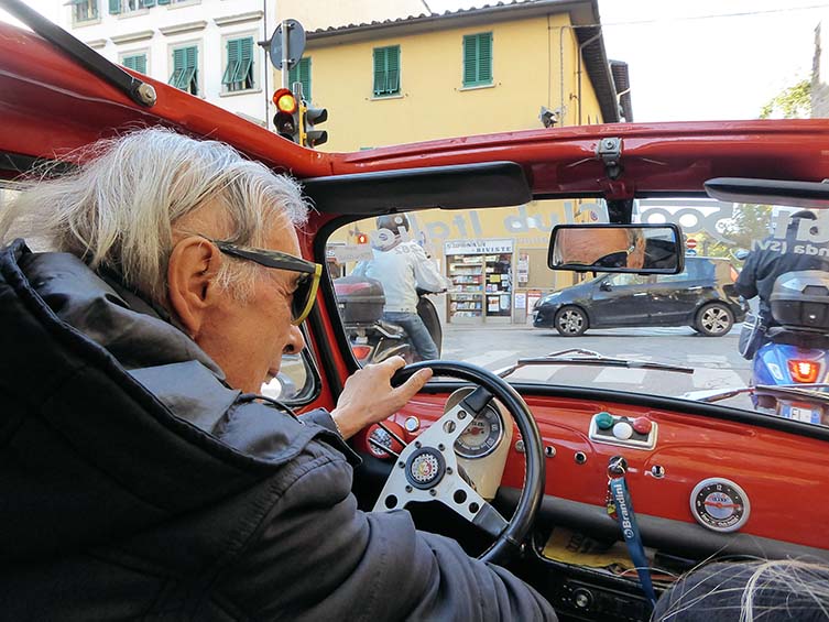 1966 Ferrari-red Fiat Cinquecento