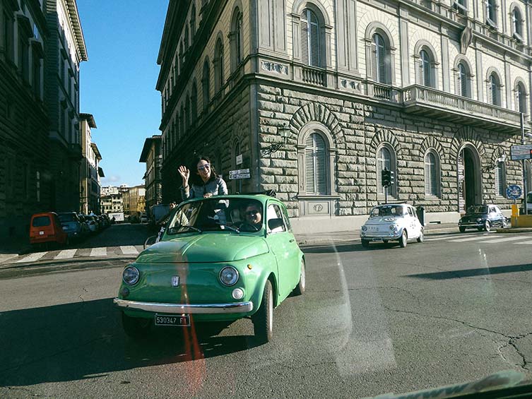 1966 Ferrari-red Fiat Cinquecento