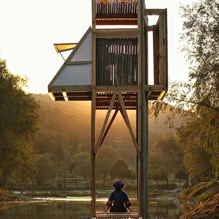 The Mirrored Sight Shelter Viewing House, Tea House by Li Hao-one Take Architects is Winner in Architecture, Building and Structure Design Category, 2017 - 2018.