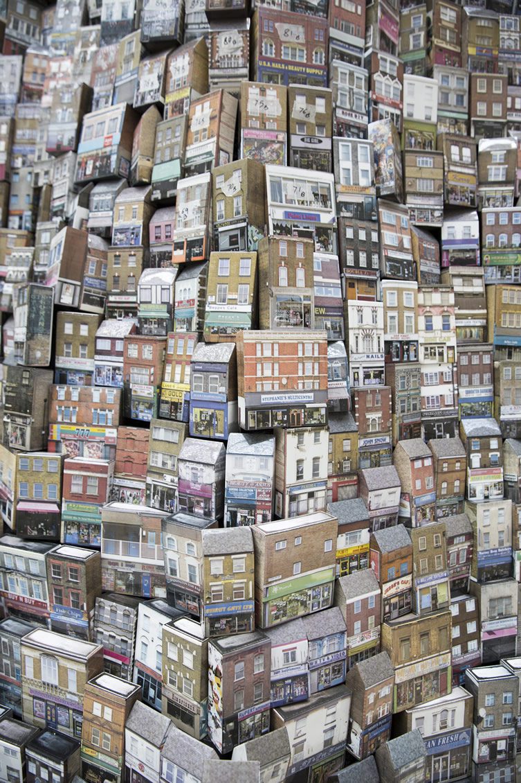 Barnaby Barford's 'The Tower of Babel' installed in the V&A's Medieval and Renaissance Galleries