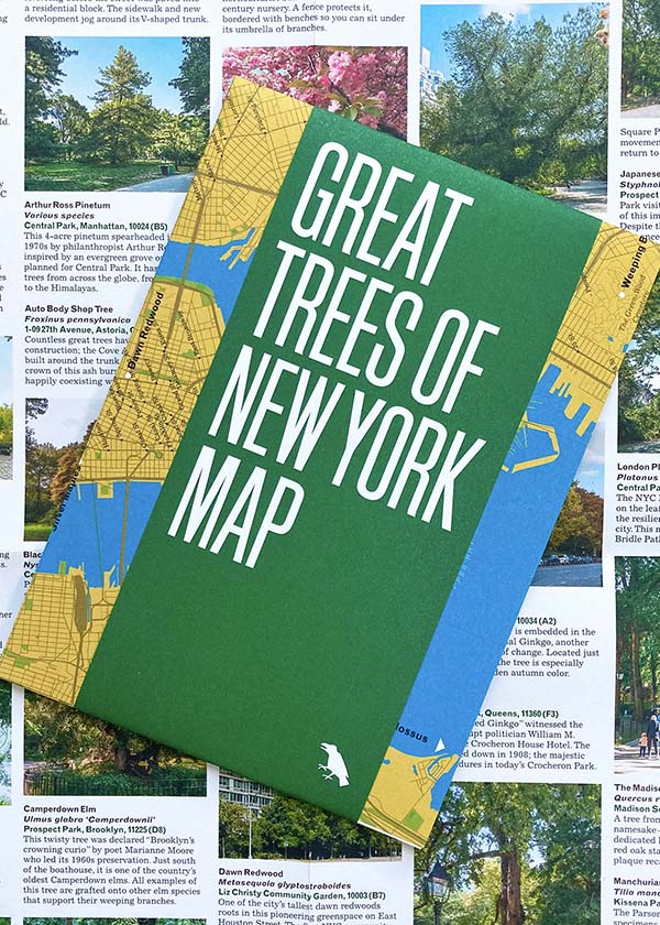 Great Trees of New York Map, Urban Nature Guide by Blue Crow Media