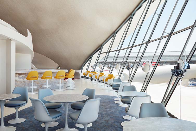 TWA Hotel, JFK Airport Hotel in Iconic Eero Saarinen Futurist Flight Terminal