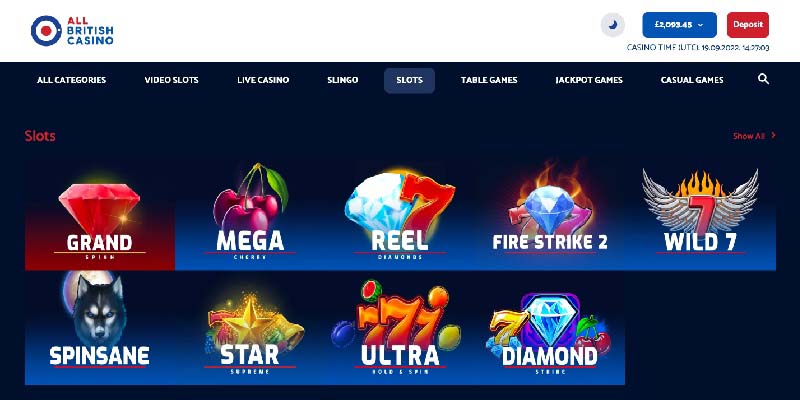 5. All British Casino (Wish Upon a Jackpot Megaways) - Best Megaways Slots Site UK (£100 + 50 Spins)