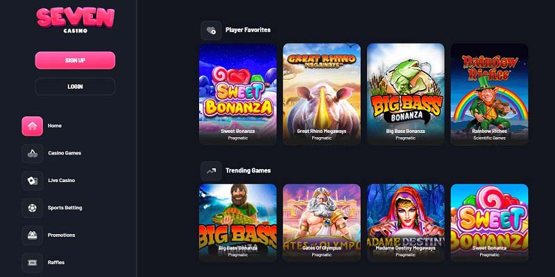 3. Seven.Casino - Best Bitcoin Casino in the UK for Bonuses