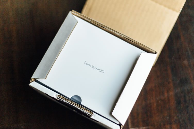 Unboxing MOO Luxe Business Cards