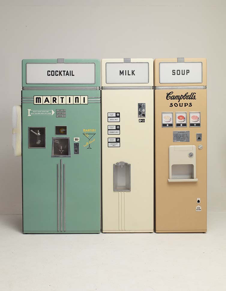 Vending machines, Atelier Simon Weisse, ASTEROID CITY. Photo Richard Round-Turner. © the Design Museum